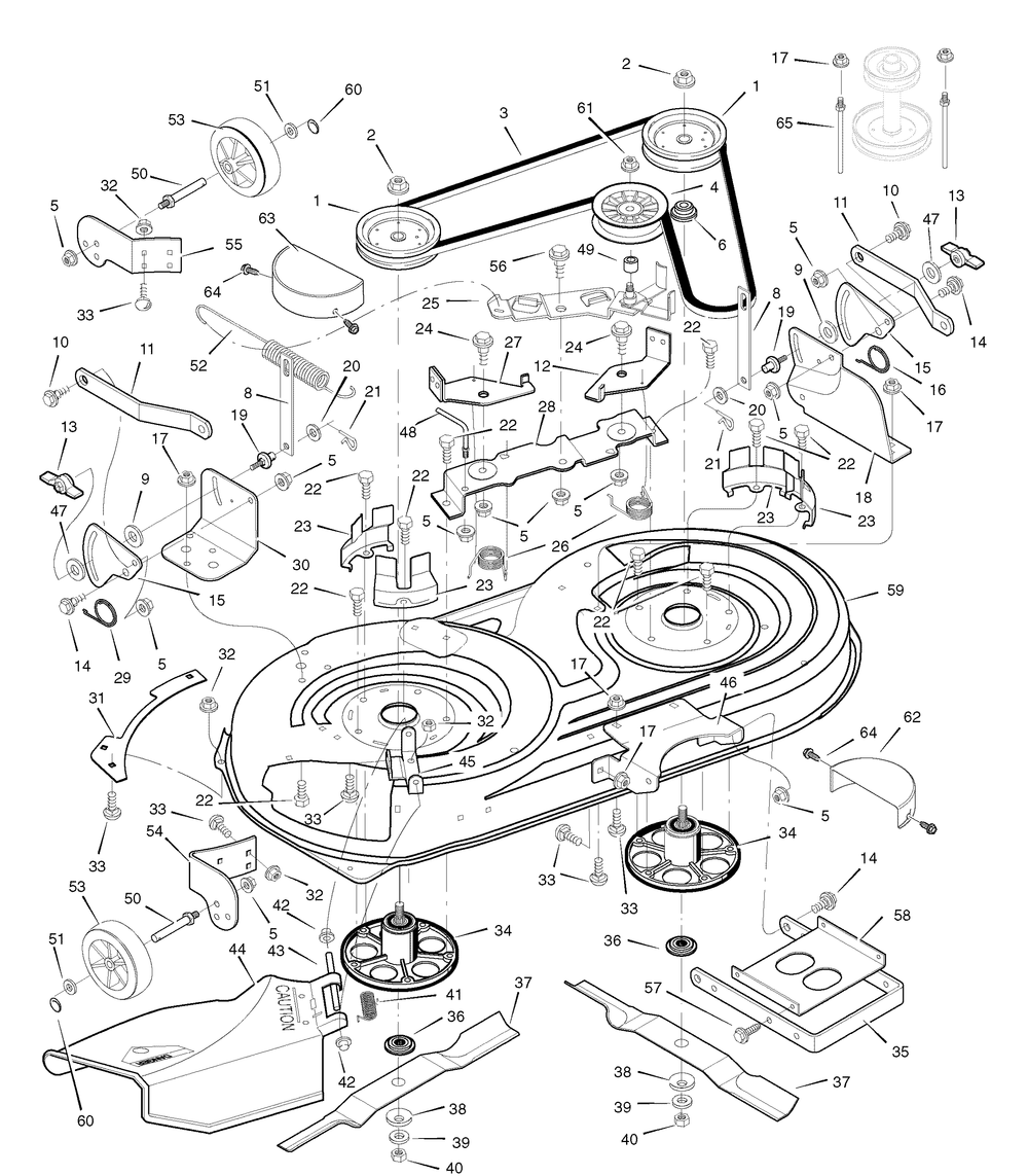 Mower Housing Diagram and Parts List for 425622X50C 2007 Briggs and Stratton Lawn Tractor